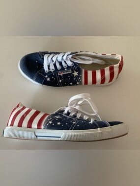 Superga Fourth of July Sneakers in Navy, Red, and White Stars & Stripes